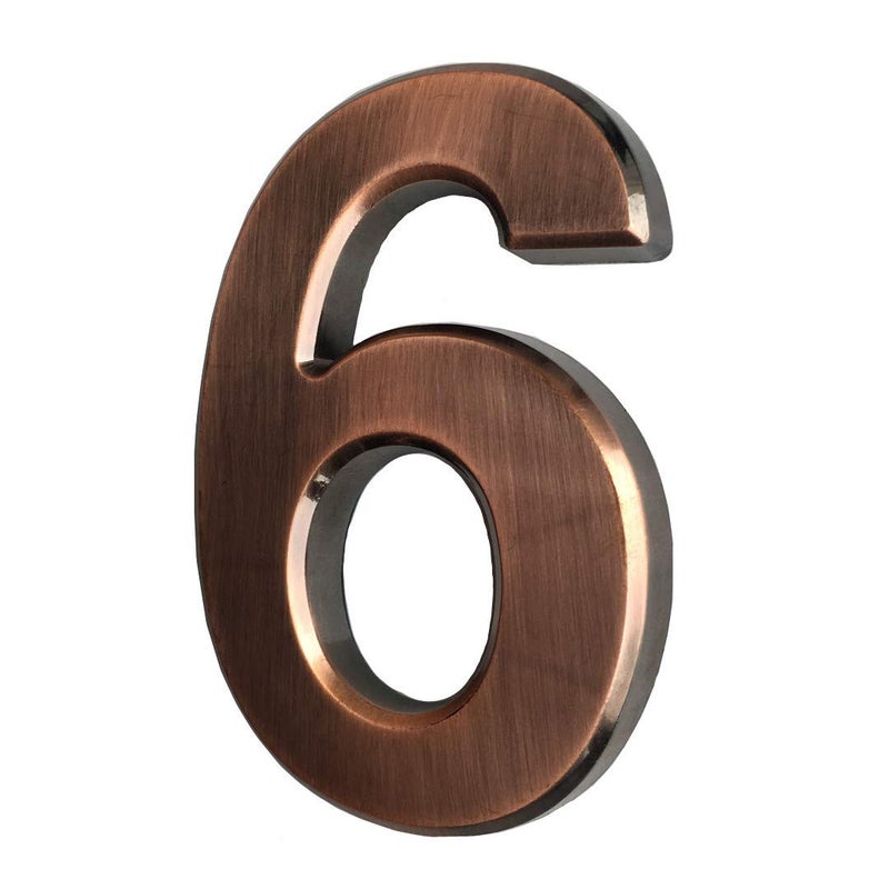 hopewan 4 Inch Mailbox Numbers 6/9, Self Stick Number Stickers for House Door/Apartment/Floor, Bronze/Silver, by Hopewan. (6/9, Bronze) - Image 1